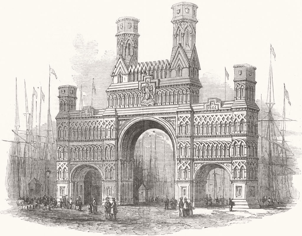 SCOTLAND. Royal Arch at Dundee 1850 old antique vintage print picture